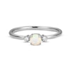 Thumbnail Image 3 of Lab-Created Opal & White Lab-Created Sapphire Stackable Ring Sterling Silver