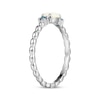 Thumbnail Image 2 of Oval-Cut Lab-Created Opal & London Blue Topaz Beaded Stackable Ring Sterling Silver