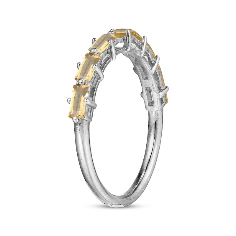 Main Image 2 of Baguette-Cut Citrine Stackable Ring Sterling Silver