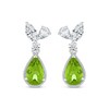 Thumbnail Image 2 of Pear-Shaped Peridot & Pear-Shaped, Marquise & Round-Cut White Lab-Created Sapphire Drop Earrings Sterling Silver