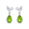 Thumbnail Image 1 of Pear-Shaped Peridot & Pear-Shaped, Marquise & Round-Cut White Lab-Created Sapphire Drop Earrings Sterling Silver