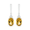 Thumbnail Image 1 of Oval-Cut Citrine & White Lab-Created Sapphire Drop Earrings Sterling Silver