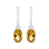 Thumbnail Image 2 of Oval-Cut Citrine & White Lab-Created Sapphire Drop Earrings Sterling Silver