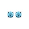 Thumbnail Image 2 of Cushion-Cut London Blue Topaz Solitaire Stud Earrings 10K White Gold