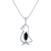 Thumbnail Image 1 of Marquise-Cut Black Onyx & Diamond Accent Penguin Necklace Sterling Silver 18&quot;