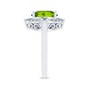 Thumbnail Image 2 of Oval-Cut Peridot & White Lab-Created Sapphire Halo Ring Sterling Silver