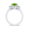 Thumbnail Image 3 of Oval-Cut Peridot & White Lab-Created Sapphire Halo Ring Sterling Silver