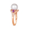Thumbnail Image 2 of Le Vian Cultured Pearl & Amethyst Ring 1/3 ct tw Diamonds 14K Strawberry Gold