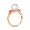 Thumbnail Image 3 of Le Vian Cultured Pearl & Amethyst Ring 1/3 ct tw Diamonds 14K Strawberry Gold