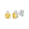 Thumbnail Image 0 of Citrine & White Lab-Created Sapphire Stud Earrings Sterling Silver