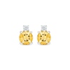 Thumbnail Image 2 of Citrine & White Lab-Created Sapphire Stud Earrings Sterling Silver