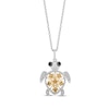 Thumbnail Image 0 of Disney Treasures Finding Nemo Diamond & Citrine "Squirt" Necklace 1/8 ct tw Sterling Silver & 10K Yellow Gold 19"