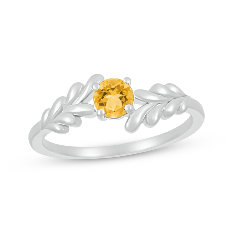 Main Image 1 of Citrine Leaf Bypass Ring