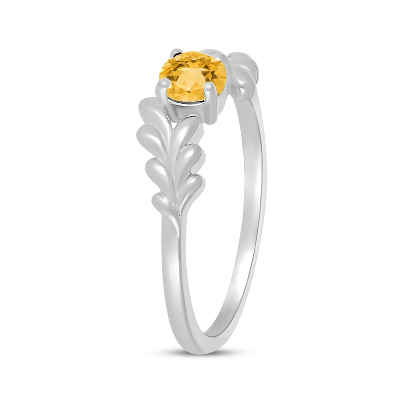 Citrine Leaf Bypass Ring