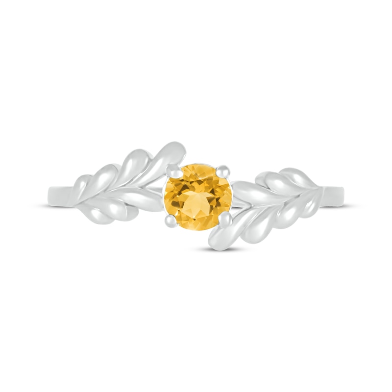 Citrine Leaf Bypass Ring