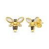 Thumbnail Image 1 of Le Vian Garden Party Mother of Pearl Bee Stud Earrings 1/6 ct tw Diamonds 14K Honey Gold