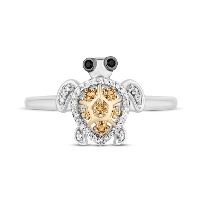 Disney Treasures Finding Nemo Diamond & Citrine "Squirt" Ring 1/15 ct tw Sterling Silver & 10K Yellow Gold