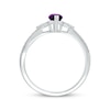 Thumbnail Image 2 of Marquise-Cut Amethyst & White Lab-Created Sapphire Ring 10K White Gold