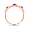 Thumbnail Image 2 of Amethyst Three-Stone Beaded Ring 10K Rose Gold