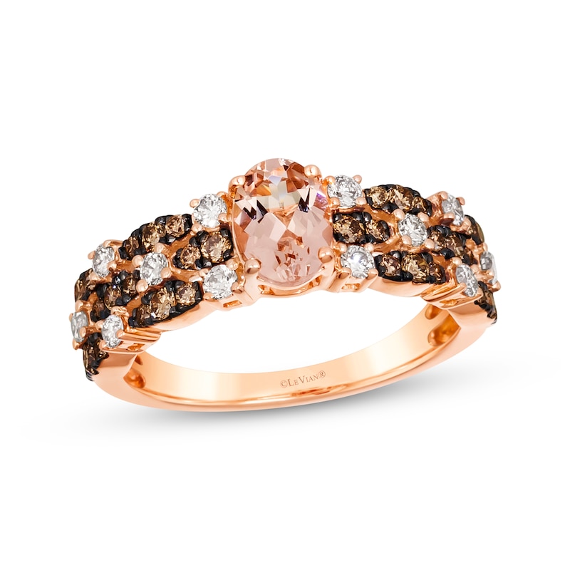 Le Vian Venetian Mosaic Morganite Ring 5/8 ct tw Diamonds 14K Strawberry Gold