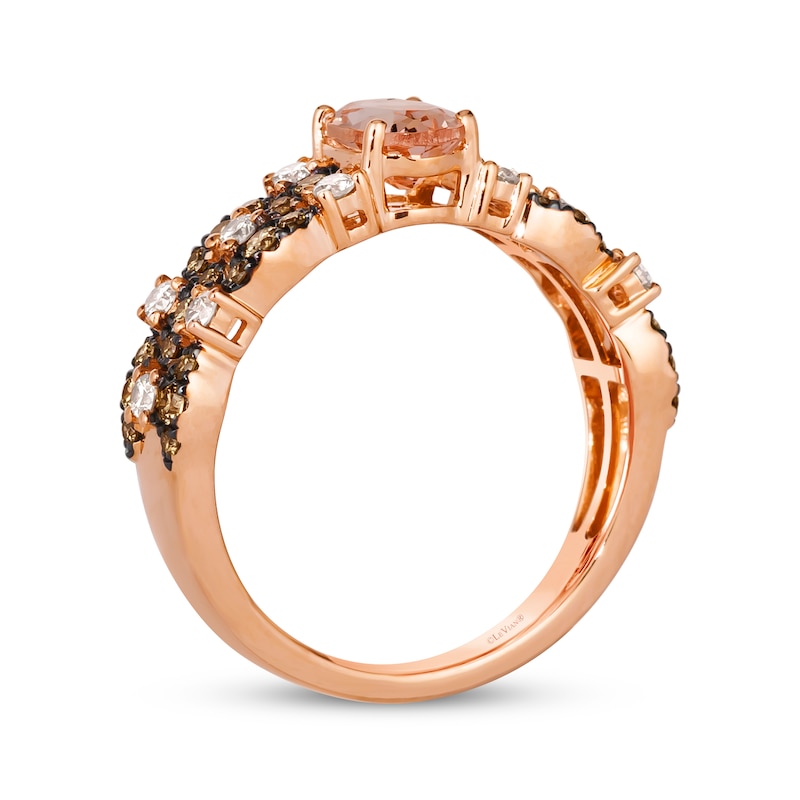 Main Image 3 of Le Vian Venetian Mosaic Morganite Ring 5/8 ct tw Diamonds 14K Strawberry Gold