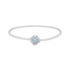 Thumbnail Image 1 of Swiss Blue Topaz & White Lab-Created Sapphire Open Bangle Bracelet Sterling Silver