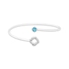 Thumbnail Image 3 of Swiss Blue Topaz & White Lab-Created Sapphire Open Bangle Bracelet Sterling Silver