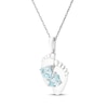 Thumbnail Image 2 of Heart-Shaped Aquamarine Baby Feet Necklace Sterling Silver 18&quot;