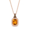 Thumbnail Image 0 of Le Vian Chocolatier Citrine Necklace 1/4 ct tw Diamonds 14K Strawberry Gold 19"