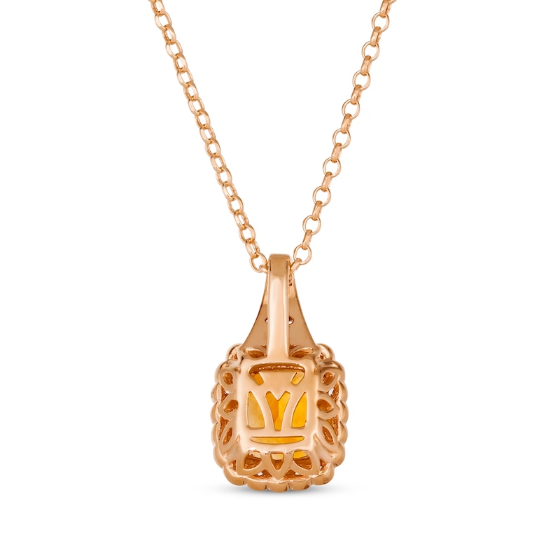 Le Vian Chocolatier Citrine Necklace 1/4 ct tw Diamonds 14K Strawberry Gold 19"