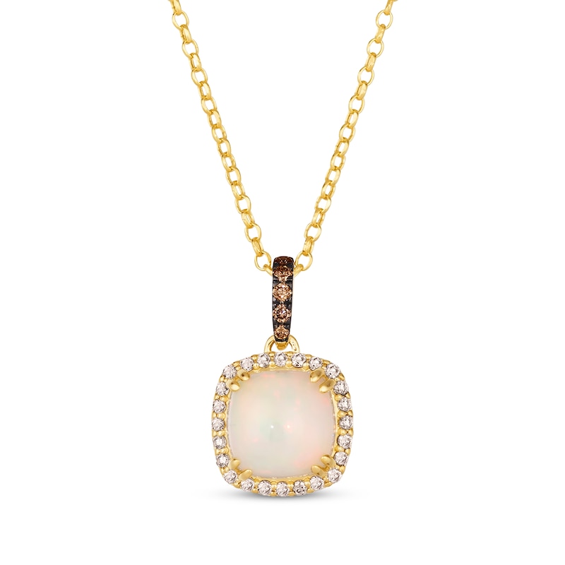 Main Image 1 of Le Vian Opal Necklace 1/4 ct tw Diamonds 14K Honey Gold 19&quot;