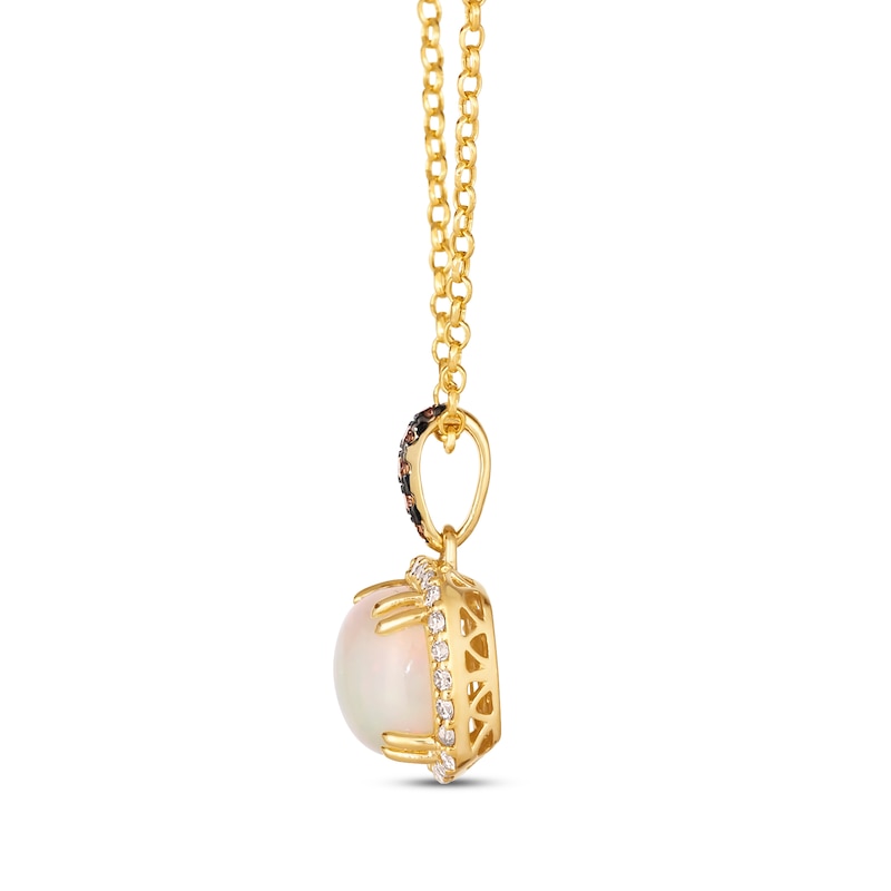 Main Image 2 of Le Vian Opal Necklace 1/4 ct tw Diamonds 14K Honey Gold 19&quot;