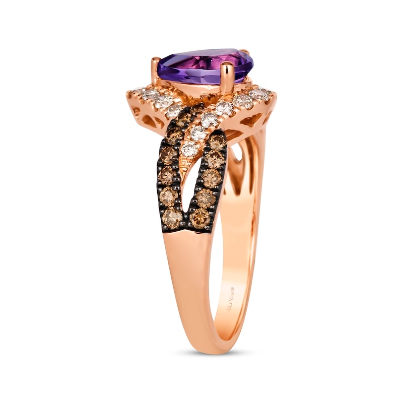 Le Vian Amethyst Ring 3/4 ct tw Diamonds 14K Strawberry Gold