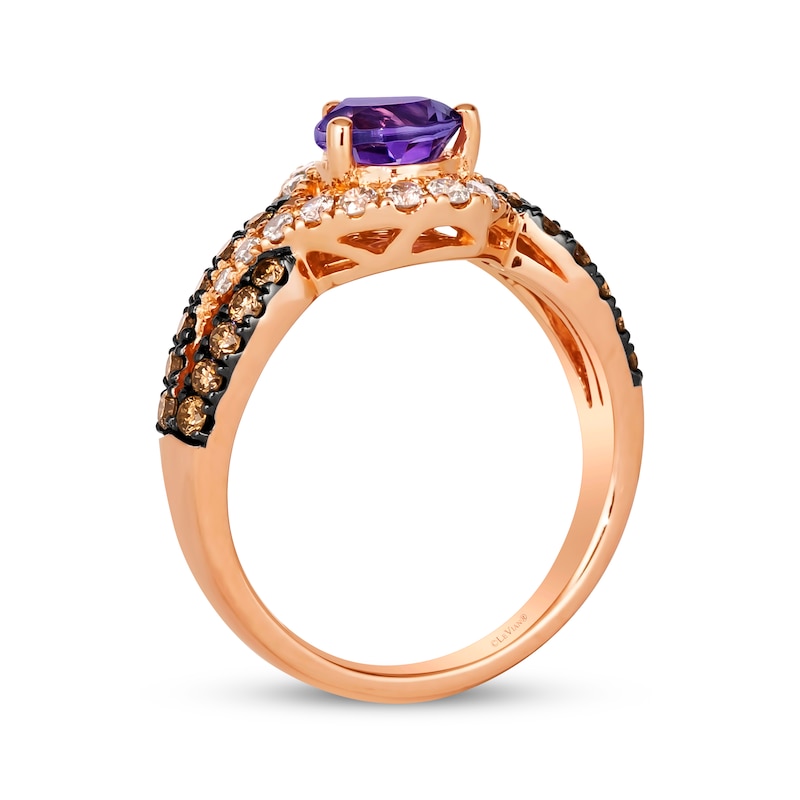 Le Vian Amethyst Ring 3/4 ct tw Diamonds 14K Strawberry Gold