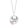 Thumbnail Image 1 of Disney Treasures Lilo & Stitch &quot;Stitch&quot; Diamond & London Blue Topaz Necklace 1/10 ct tw Sterling Silver & 10K Rose Gold 19&quot;