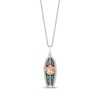 Thumbnail Image 1 of Disney Treasures Lilo & Stitch Diamond, London Blue Topaz Surfboard Necklace 1/10 ct tw Sterling Silver & 10K Rose Gold