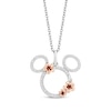 Thumbnail Image 0 of Disney Treasures Mickey Mouse Garnet & Diamond Necklace 1/6 ct tw Sterling Silver & 10K Rose Gold 19"