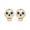 Thumbnail Image 1 of Disney Treasures Coco Diamond & Garnet Sugar Skull Earrings 1/8 ct tw Sterling Silver & 10K Yellow Gold