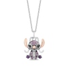 Thumbnail Image 0 of Disney Treasures Lilo & Stitch "Angel" Pink Sapphire, Amethyst & Diamond Necklace Sterling Silver & 10K Rose Gold 19"