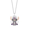 Thumbnail Image 1 of Disney Treasures Lilo & Stitch &quot;Angel&quot; Pink Sapphire, Amethyst & Diamond Necklace Sterling Silver & 10K Rose Gold 19&quot;