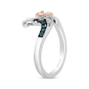 Thumbnail Image 2 of Disney Treasures Lilo & Stitch London Blue Topaz & Diamond Wave & Flower Ring 1/10 ct tw Sterling Silver & 10K Rose Gold