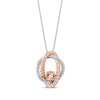 Thumbnail Image 1 of Star Wars Princess Leia Morganite & Diamond Necklace 1/8 ct tw Sterling Silver & 10K Rose Gold 18&quot;