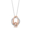 Thumbnail Image 0 of Star Wars Princess Leia Morganite & Diamond Necklace 1/8 ct tw Sterling Silver & 10K Rose Gold 18"