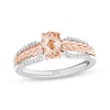 Thumbnail Image 1 of Star Wars Princess Leia Oval-Cut Morganite & Diamond Braid Ring 1/10 ct tw Sterling Silver & 10K Rose Gold