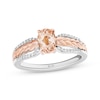 Thumbnail Image 0 of Star Wars Princess Leia Oval-Cut Morganite & Diamond Braid Ring 1/10 ct tw Sterling Silver & 10K Rose Gold