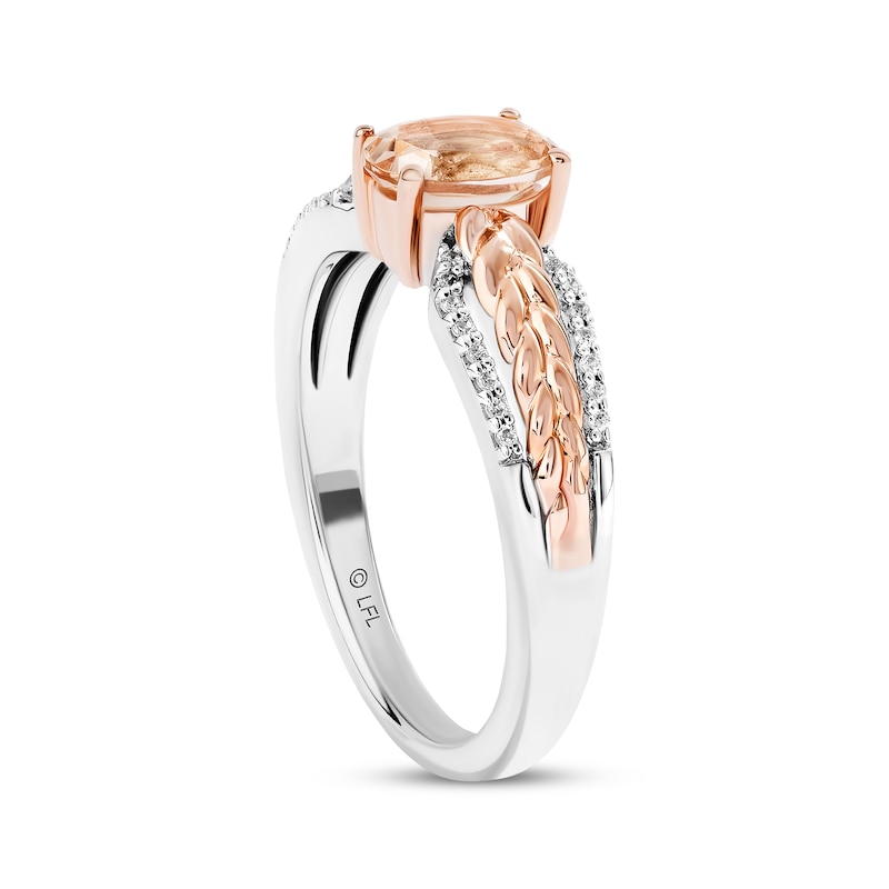 Main Image 2 of Star Wars Princess Leia Oval-Cut Morganite & Diamond Braid Ring 1/10 ct tw Sterling Silver & 10K Rose Gold
