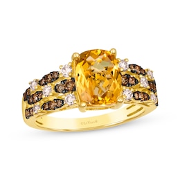 Le Vian Venetian Mosaic Citrine Ring 1/2 ct tw Diamonds 14K Honey Gold