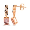 Thumbnail Image 2 of Le Vian Morganite Drop Earrings 1/6 ct tw Diamonds 14K Strawberry Gold