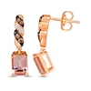Thumbnail Image 3 of Le Vian Morganite Drop Earrings 1/6 ct tw Diamonds 14K Strawberry Gold