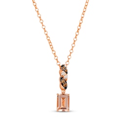 Le Vian Morganite Necklace 1/15 ct tw Diamonds 14K Strawberry Gold 19"